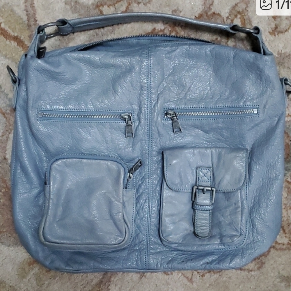 Liebeskind Gray Leather Hobo Bag